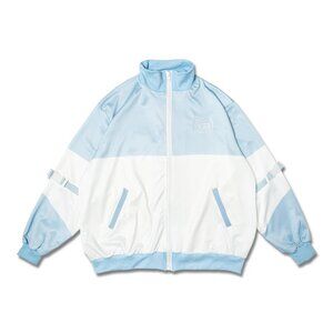 NEW ACDC RAG - Dot Cat Gamer White Blue Oversized Jacket